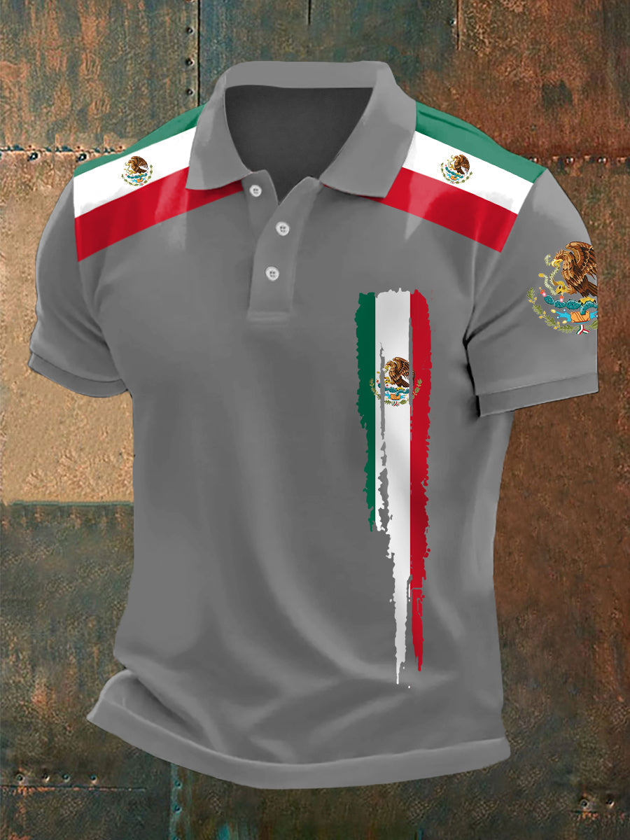 Top Casual con Estampado de Bandera Mexicana para Hombre