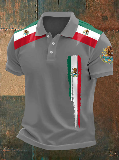 Top Casual con Estampado de Bandera Mexicana para Hombre