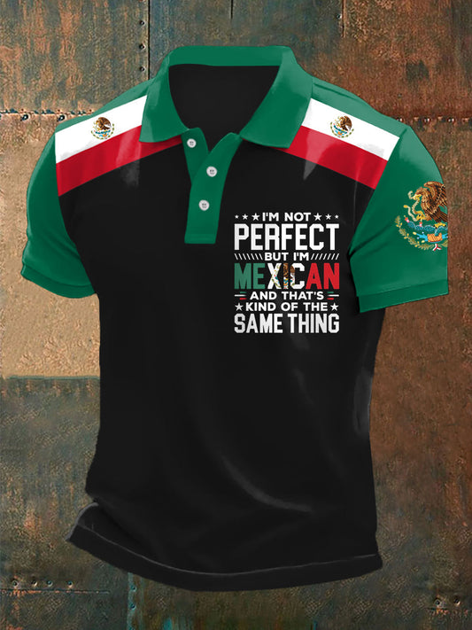 Hombres no soy perfecto pero soy mexicano y eso es algo de lo mismo Top casual con estampado de bandera mexicana