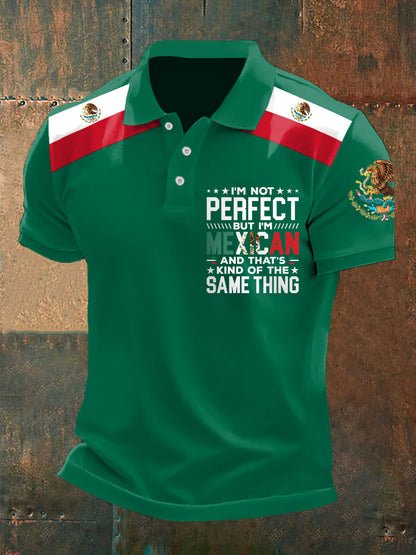Hombres no soy perfecto pero soy mexicano y eso es algo de lo mismo Top casual con estampado de bandera mexicana