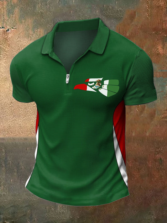 Camiseta de manga corta con estampado mexicano para hombre