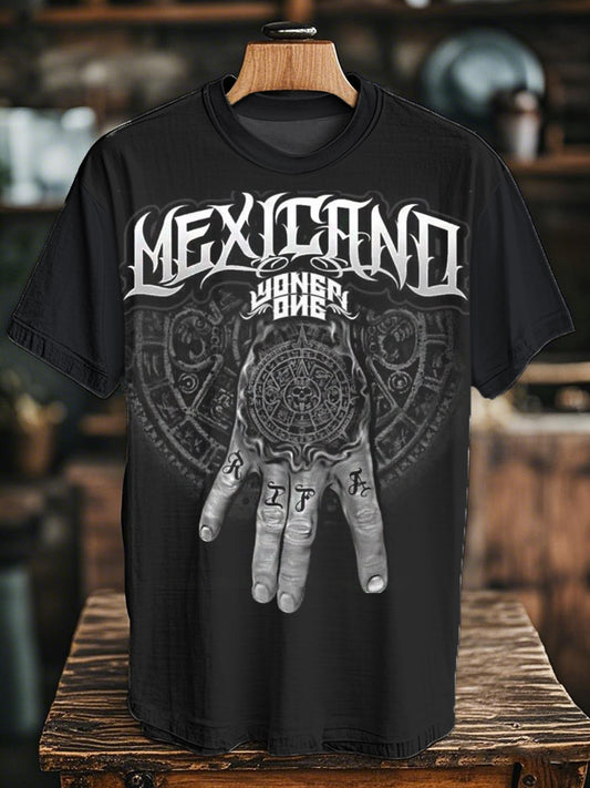 Mexican Aztec Feathered Snake Culture Printed Casual Top para hombre