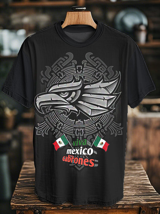 Mexican Aztec Feathered Snake Culture Printed Casual Top para hombre