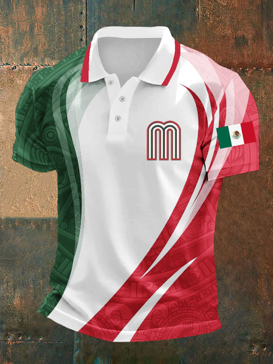 Mexican Aztec Feathered Snake Culture Printed Casual Top para hombre