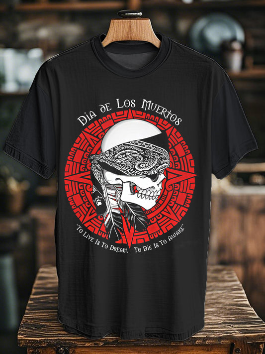 Mexican Aztec Feathered Snake Culture Printed Casual Top para hombre