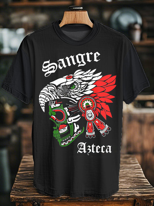 Mexican Aztec Feathered Snake Culture Printed Casual Top para hombre