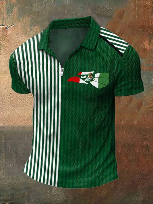 Camiseta de manga corta con estampado mexicano para hombre