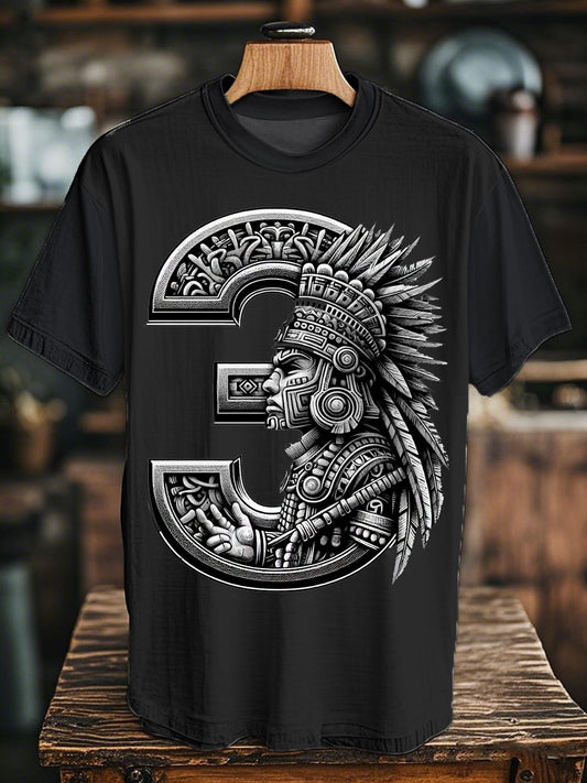 Mexican Aztec Feathered Snake Culture Printed Casual Top para hombre