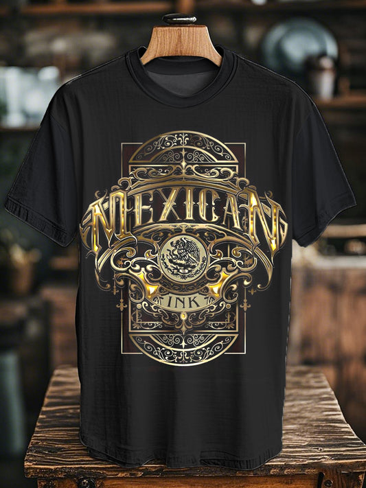 Mexican Aztec Feathered Snake Culture Printed Casual Top para hombre