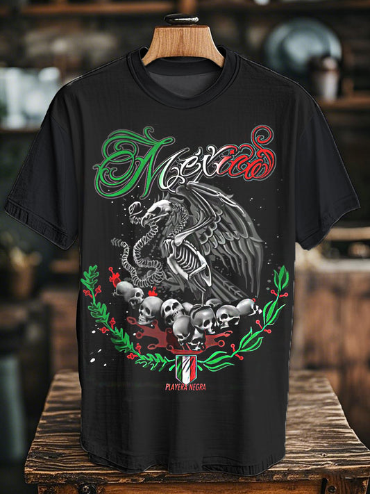 Mexican Aztec Feathered Snake Culture Printed Casual Top para hombre