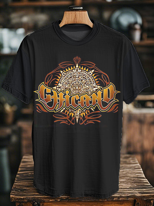 Mexican Aztec Feathered Snake Culture Printed Casual Top para hombre