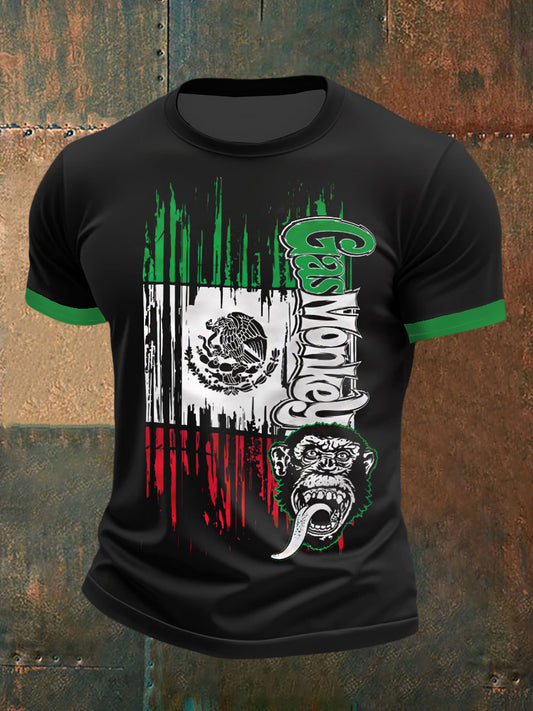 Mexican Aztec Feathered Snake Culture Printed Casual Top para hombre