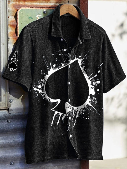 Camisas de Hombre Texas Hold'em Spade A Print Casual
