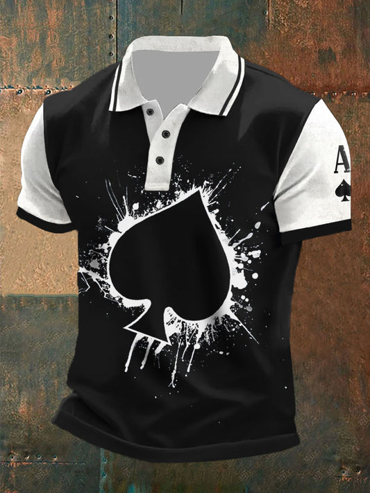 Tops con estampado Texas Hold'em Ace of Spades para hombre