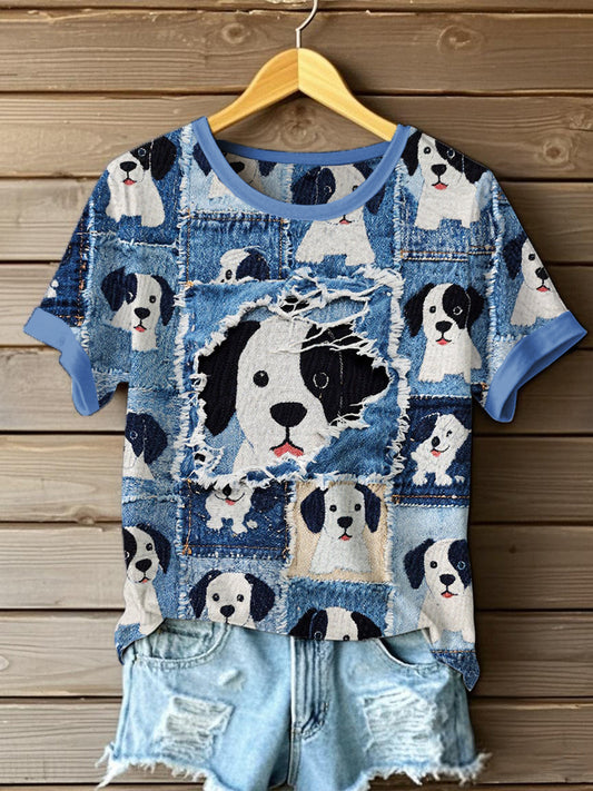Camiseta Denim Puppy para mujer