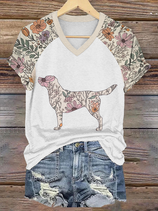 Labrador Retriever Impreso camiseta casual para mujer
