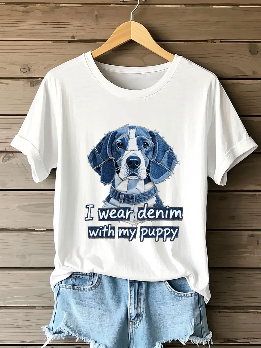 Camiseta Denim Puppy para mujer