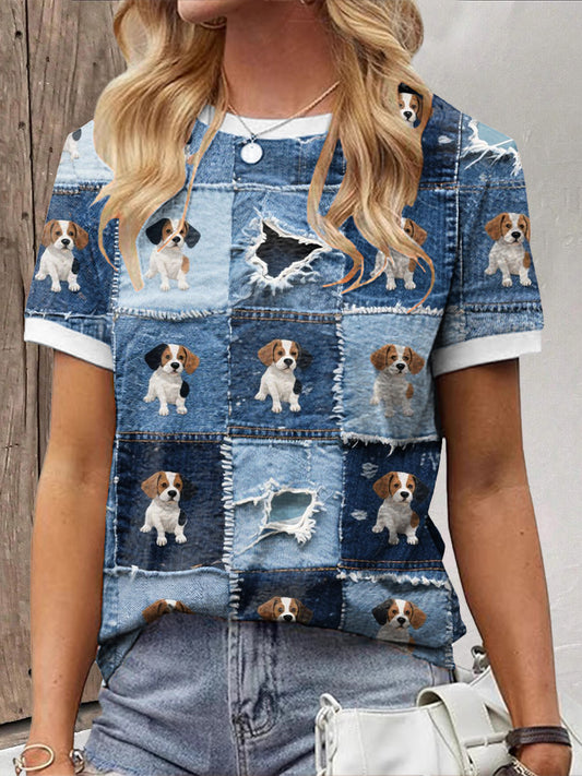 Camiseta Denim Puppy para mujer