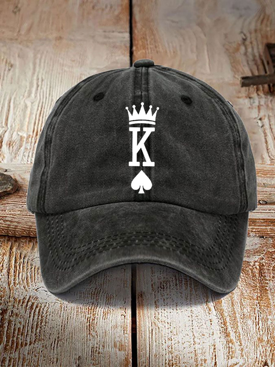 Rey de póquer unisex de espadas sombrero vintage