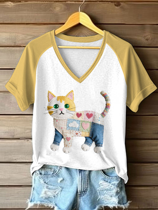 Camiseta del gato de las mujeres