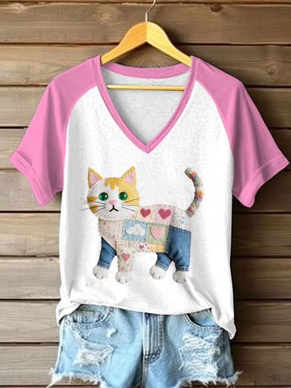 Camiseta del gato de las mujeres