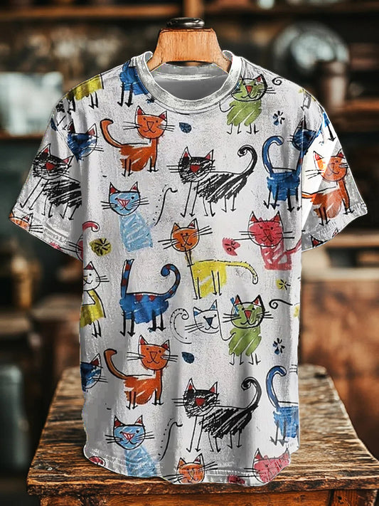 Camiseta unisex de la impresión del arte del gato