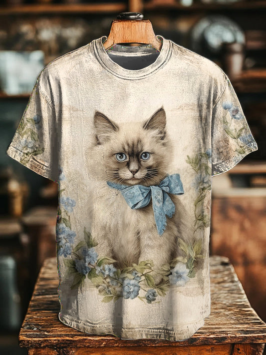 Camisetas unisex del gato del vintage