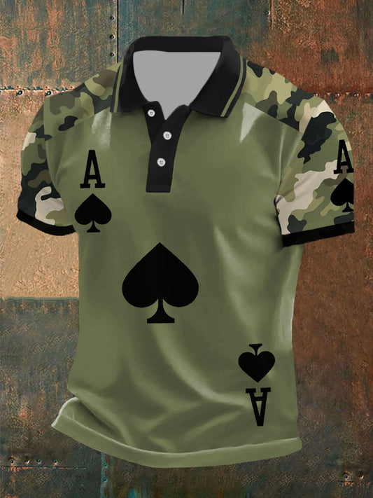 Los hombres de poker Ace of Spades camuflaje tops