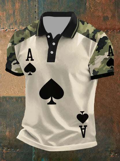 Los hombres de poker Ace of Spades camuflaje tops