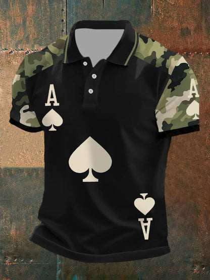Los hombres de poker Ace of Spades camuflaje tops
