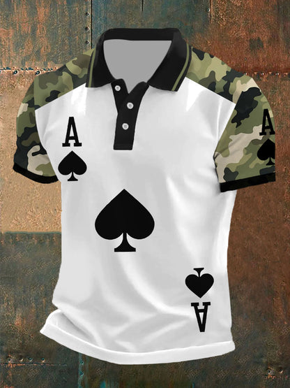 Los hombres de poker Ace of Spades camuflaje tops