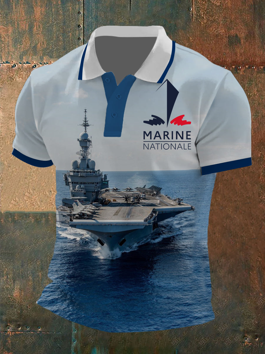 Camiseta de manga corta Marine Nationale para hombre