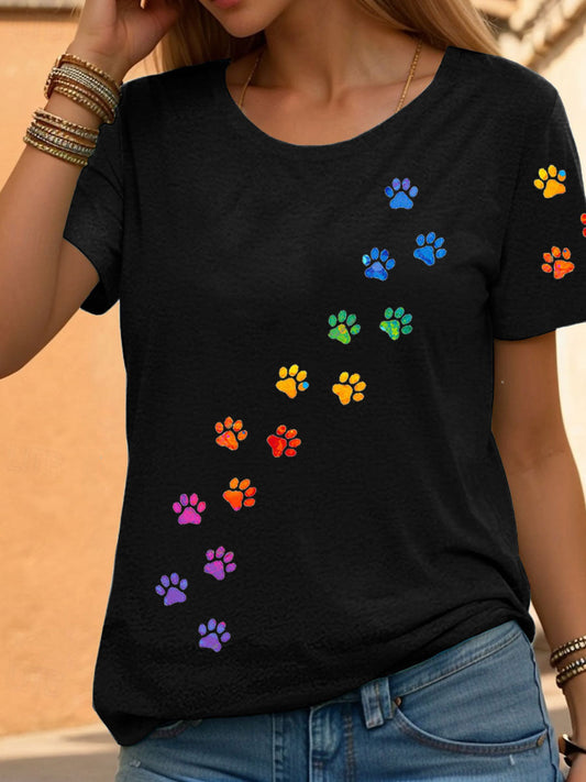 Mujer Arco iris Estampado Animal Casual Camisetas