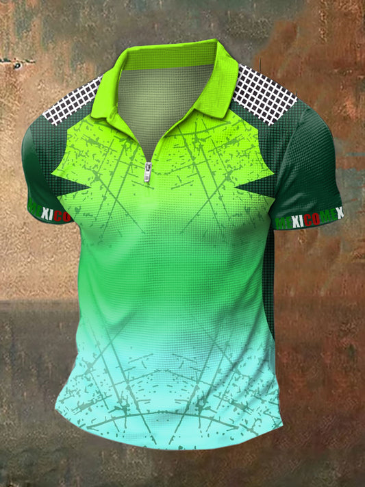 Camiseta de manga corta con estampado mexicano para hombre