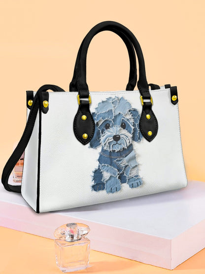 Bolso de hombro del totalizador del cuero del arte del remiendo del perro de las mujeres