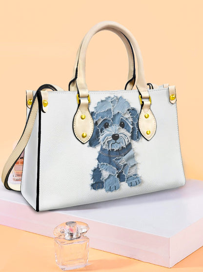 Bolso de hombro del totalizador del cuero del arte del remiendo del perro de las mujeres