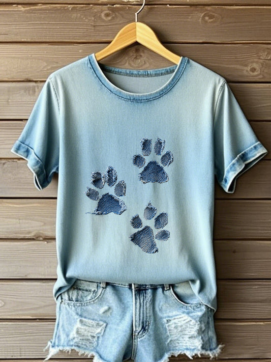 Camiseta de la pata del dril de algodón de las mujeres
