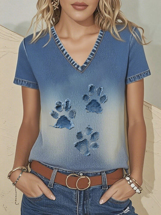 Camiseta de la pata del dril de algodón de las mujeres