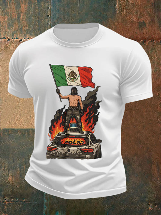 Hombres Chinga La Migra Impreso Casual Camiseta
