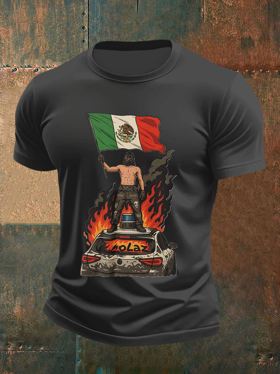 Hombres Chinga La Migra Impreso Casual Camiseta
