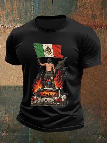 Hombres Chinga La Migra Impreso Casual Camiseta
