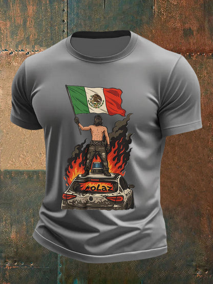 Hombres Chinga La Migra Impreso Casual Camiseta
