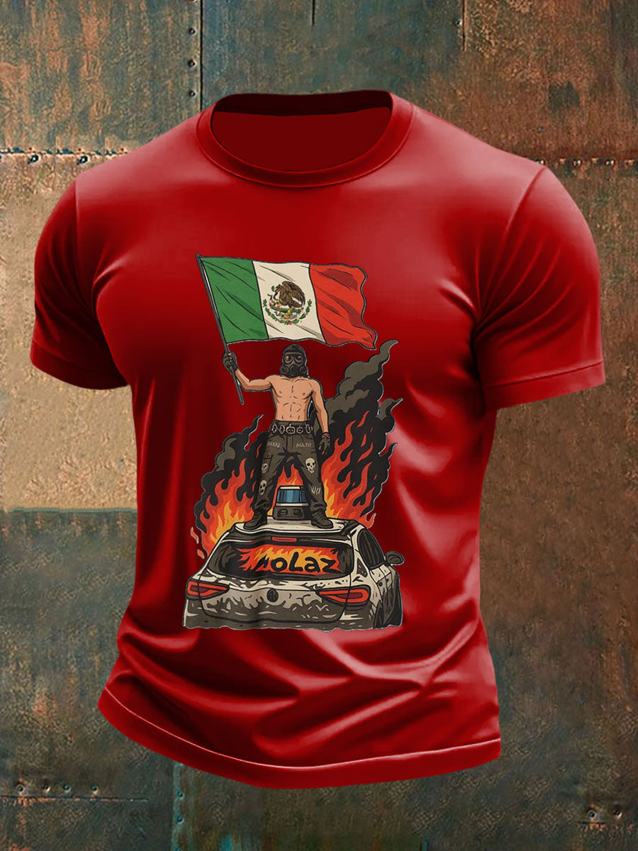 Hombres Chinga La Migra Impreso Casual Camiseta
