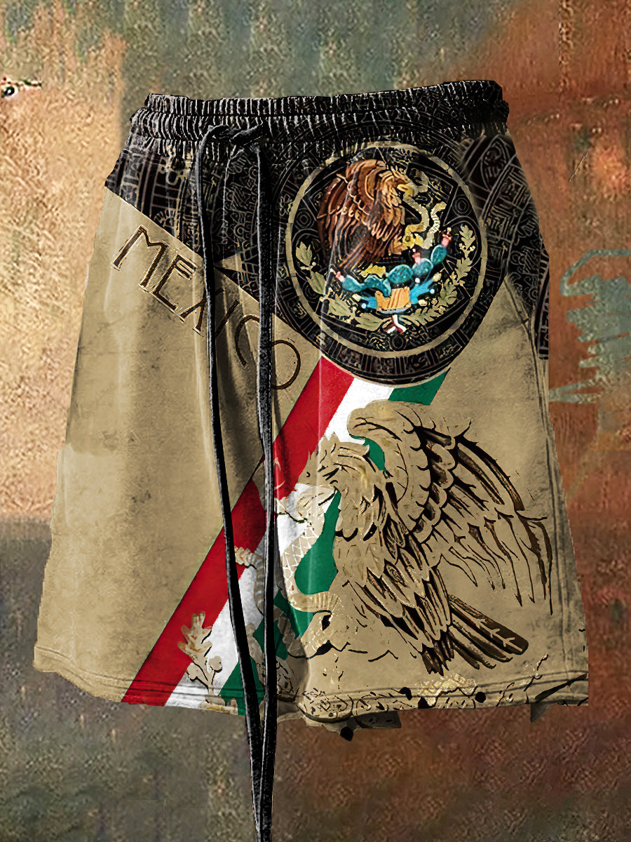 Pantalones cortos estampados estilo México de los hombres