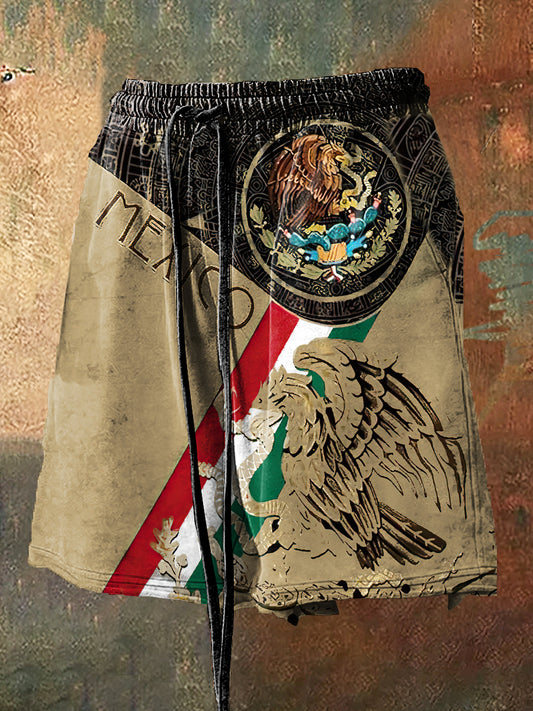 Pantalones cortos estampados estilo México de los hombres