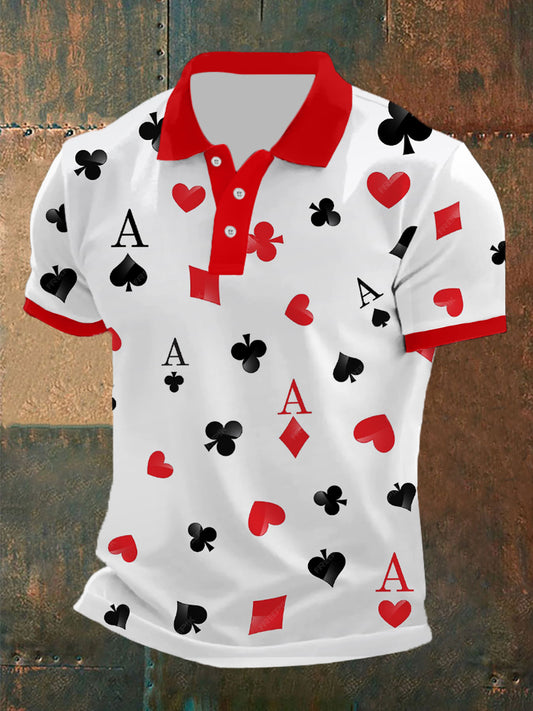 Top con estampado de arte de Texas Hold'em para hombre