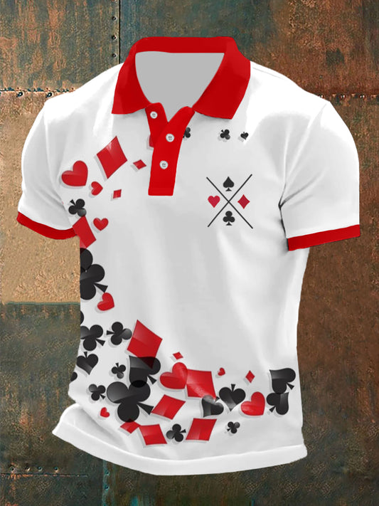 Top con estampado de arte de Texas Hold'em para hombre