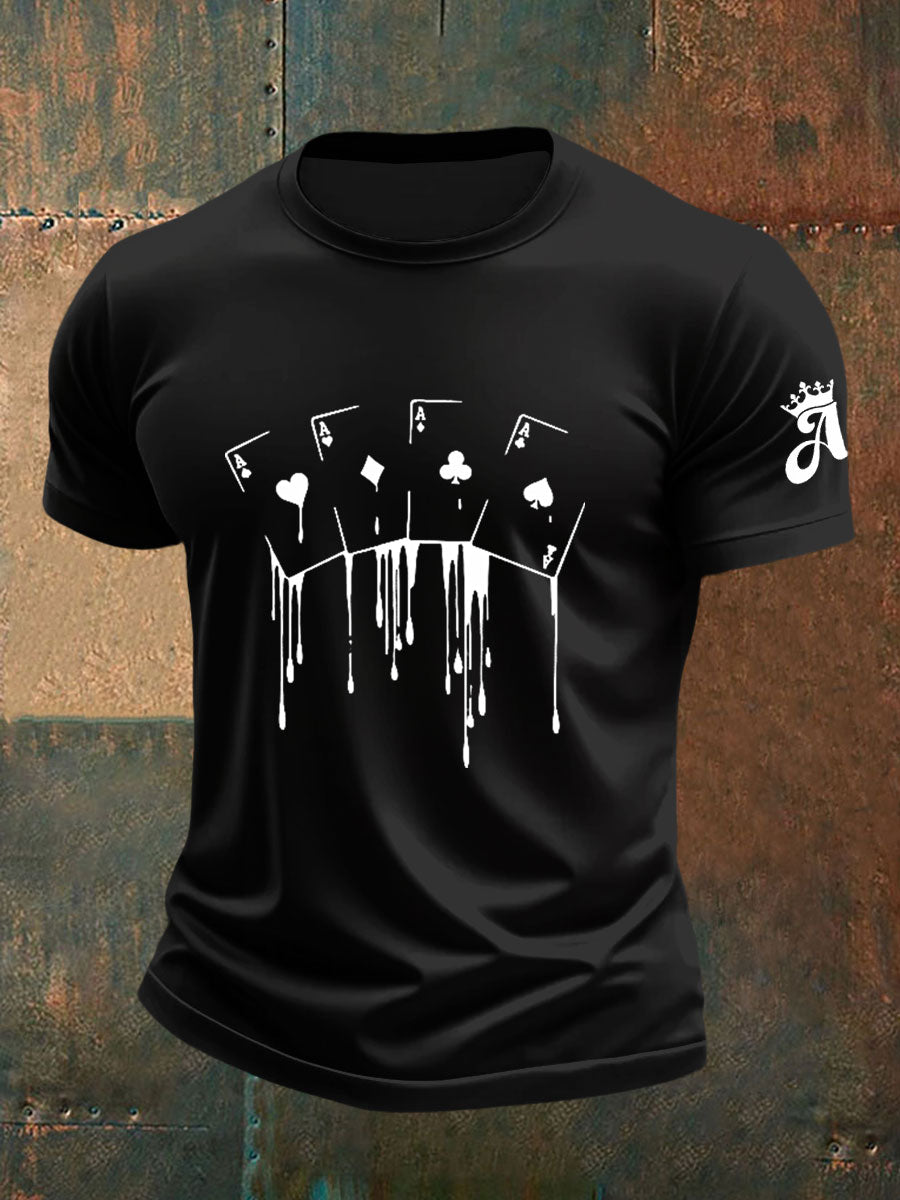 Camiseta casual de poker divertido para hombre