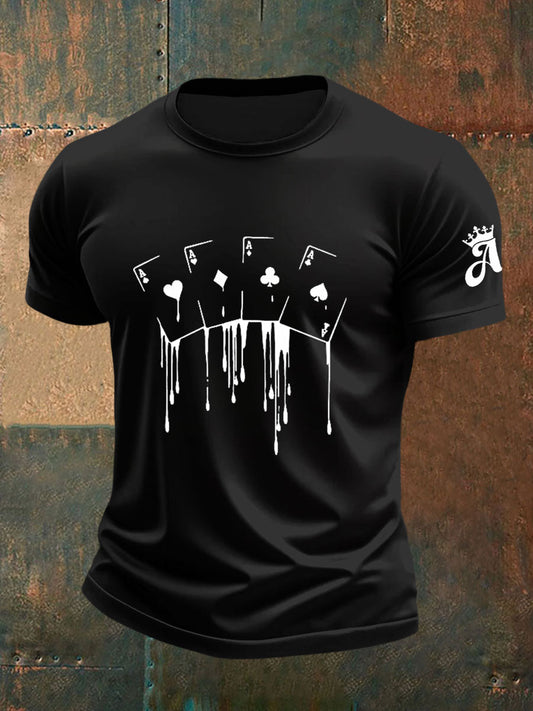 Camiseta casual de poker divertido para hombre
