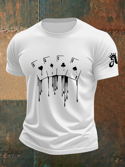 Camiseta casual de poker divertido para hombre